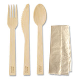 Bamboo Cutlery, Knife/fork/spoon/napkin, 6.7", Natural, 250/carton