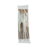 Tpla Compostable Cutlery, Knife-fork-spoon-napkin, 6", White, 250-carton