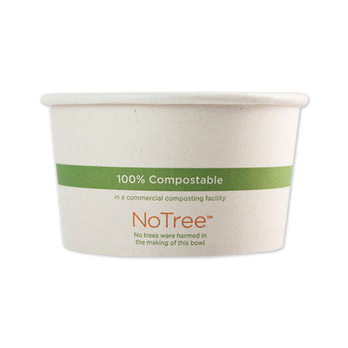 No Tree Paper Bowls, 4.4" Dia X 2.5", 12 Oz, Natural, 500-carton