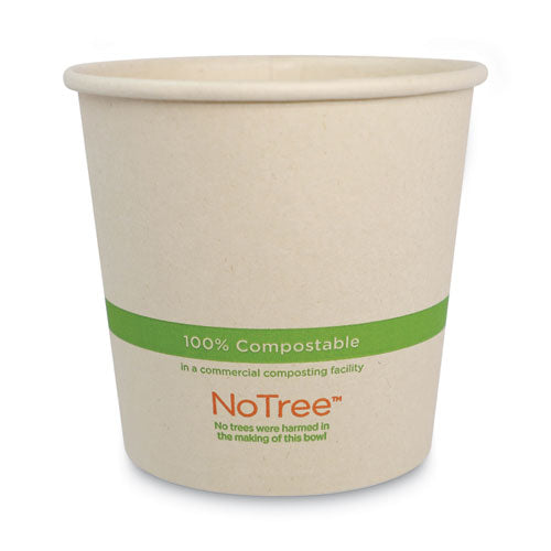 No Tree Paper Bowls, 24 Oz, 4.4" Diameter X 4.5"h, Natural, Sugarcane, 500-carton