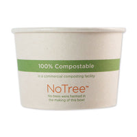 No Tree Paper Bowls, 3.4" Dia X 2.3", 8 Oz, Natural, 1,000-carton