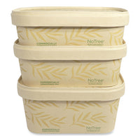 No Tree Rectangular Containers,  32 Oz, 4.7 X 6.8 X 3, Natural, Sugarcane, 300/carton