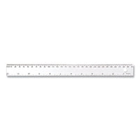 Transparent Shatter-resistant Plastic Ruler, Clear, 12"
