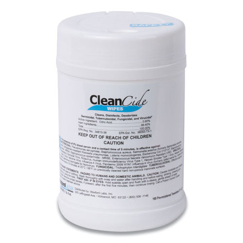 Cleancide Disinfecting Wipes, Fresh Scent, 6.5 X 6, 160-canister