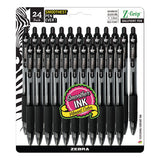 Z-grip Retractable Ballpoint Pen, Medium 1 Mm, Black Ink, Clear Barrel, 24-pack