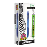 Z-grip Retractable Ballpoint Pen, Medium 1 Mm, Blue Ink, Clear Barrel, Dozen