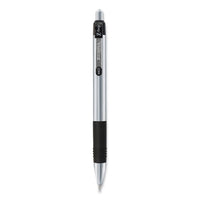 Z-grip Metal Retractable Ballpoint Pen, Medium 1 Mm, Black Ink, Silver Barrel, Dozen