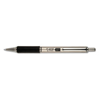 F-402 Retractable Ballpoint Pen, 0.7mm, Blue Ink, Stainless Steel-blue Barrel
