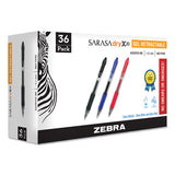 Sarasa Dry Gel X20 Retractable Gel Pen, Medium 0.7mm, Black Ink, Smoke Barrel, 36-pack