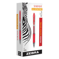 Sarasa Dry Gel X20 Gel Pen, Retractable, Bold 1 Mm, Red Ink, Translucent Red Barrel, Dozen