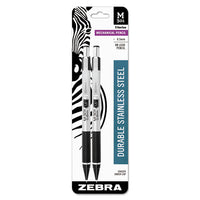 M-301 Mechanical Pencil, 0.5 Mm, Hb (#2.5), Black Lead, Steel-black Accents Barrel, 2-pack