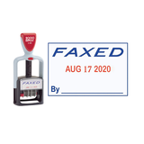 Model S 360 Two-color Message Dater, 1.75 X 1, "faxed," Self-inking, Blue-red