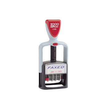Model S 360 Two-color Message Dater, 1.75 X 1, "faxed," Self-inking, Blue-red
