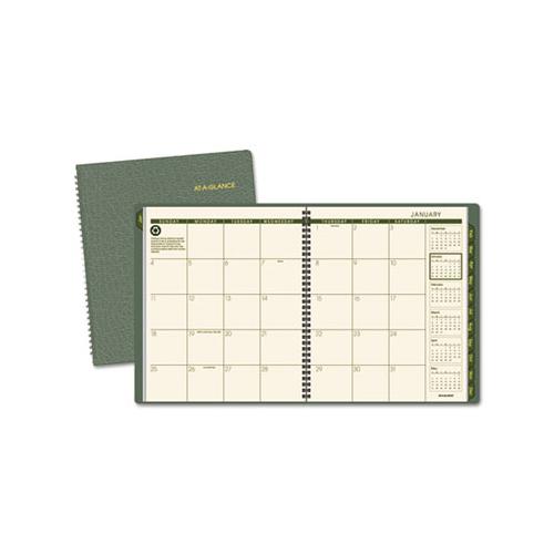 Recycled Monthly Planner, 11 X 9, Green, 2021-2022