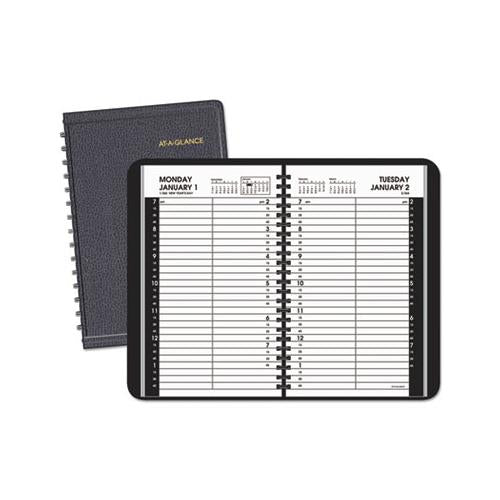 Daily Appointment Book With 15-minute Appointments, 8.5 X 5.5, Black, 2021