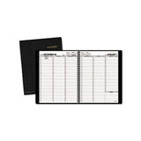 Weekly Appointment Book, 11 X 8.25, Black, 2021-2022