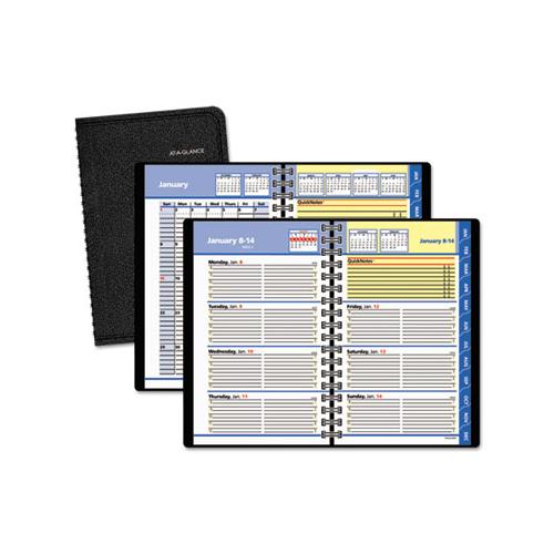 Quicknotes Weekly-monthly Appointment Book, 8.5 X 5.5, Black, 2021