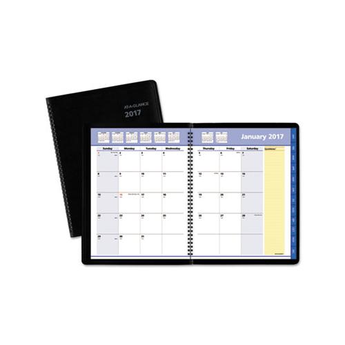 Quicknotes Monthly Planner, 11 X 8.25, Black, 2021