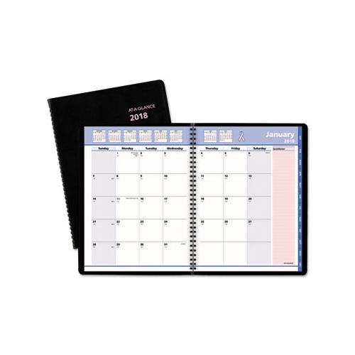 Quicknotes Special Edition Monthly Planner, 11 X 8.25, Black-pink, 2021