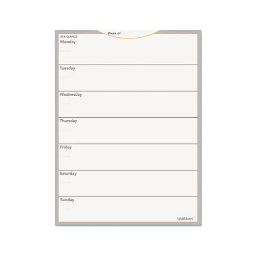 Wallmates Self-adhesive Dry Erase Weekly Planning Surface, 18 X 24