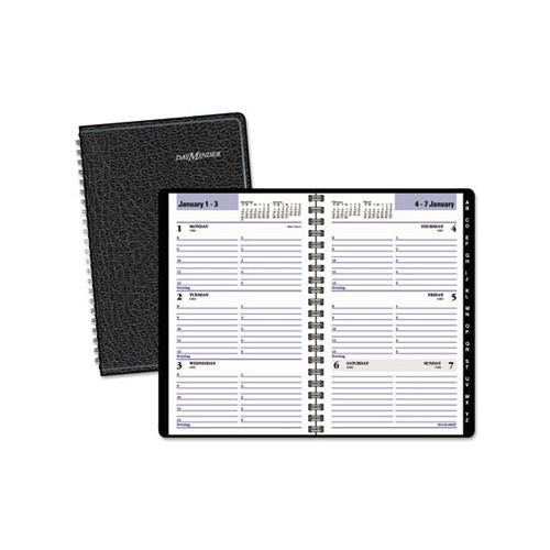 Block Format Weekly Appointment Book W-contacts Section, 8.5 X 5.5, Black, 2021