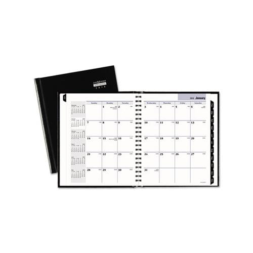 Hard-cover Monthly Planner, 8.5 X 7, Black, 2021