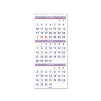 Vertical-format Three-month Reference Wall Calendar, 12 X 27, 2021