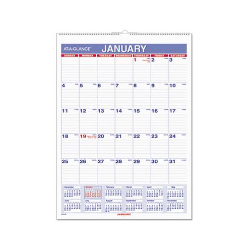 Monthly Wall Calendar With Ruled Daily Blocks, 8 X 11, White, 2021 ...