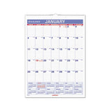 Monthly Wall Calendar With Ruled Daily Blocks, 8 X 11, White, 2021