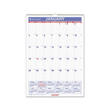 Monthly Wall Calendar With Ruled Daily Blocks, 12 X 17, White, 2021