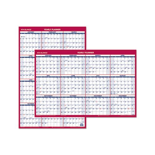 Erasable Vertical-horizontal Wall Planner, 24 X 36, Blue-red, 2021