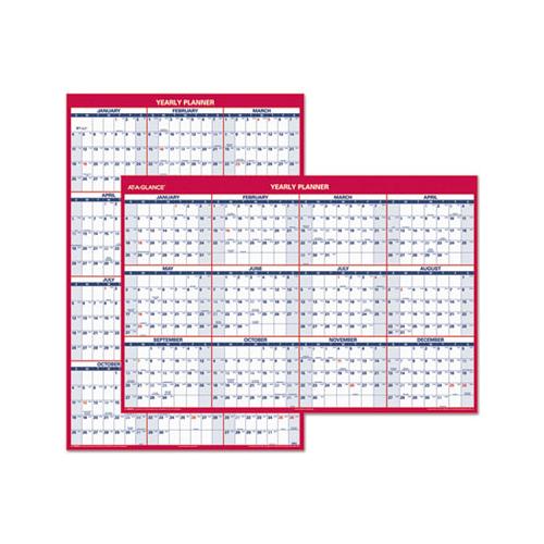 Erasable Vertical-horizontal Wall Planner, 32 X 48, Blue-red, 2021