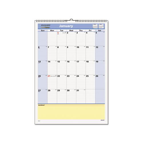 Quicknotes Wall Calendar, 12 X 17, 2021