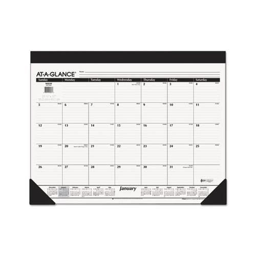 Monthly Refillable Desk Pad, 22 X 17, White, 2021