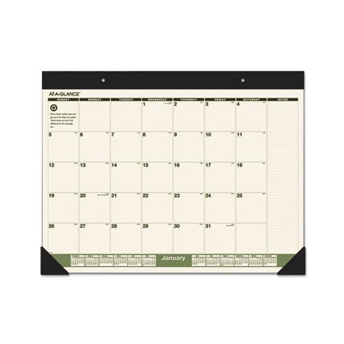 Recycled Monthly Desk Pad, 22 X 17, 2021