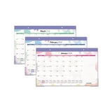 Watercolors Recycled Monthly Desk Pad Calendar, 17.75 X 11, 2021