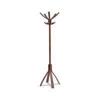 Café Wood Coat Stand, Ten Peg-five Hook, 21.67w X 21.67d X 69.33h, Espresso Brown