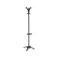 Cleo Coat Stand, Stand Alone Rack, Ten Knobs, Steel-plastic, 19.75w X 19.75d X 68.9h, Black