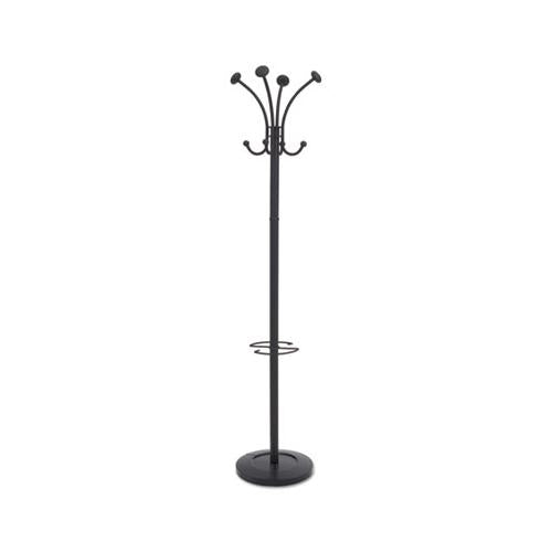 Viena Coat Stand, Eight Knobs, Steel, 16w X 16d X 70.5h, Black