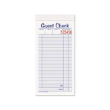 Guest Check Unit Set, Carbonless Duplicate, 6 7-8 X 3 3-8, 50 Forms, 10-pack