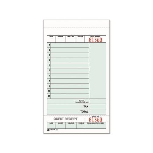 Guest Check Unit Set, Carbonless Duplicate, 7 1-4 X 4 1-4, 250-pack