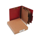 Pressboard Classification Folders, 2 Dividers, Letter Size, Earth Red, 10-box