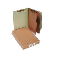 Pressboard Classification Folders, 2 Dividers, Legal Size, Leaf Green, 10-box