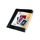 Vinyl Report Cover, Prong Clip, Ltr, 1-2"capacity, Clear Cover-black Back, 10-pk
