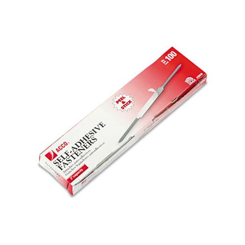 Self-adhesive Paper Fasteners, 2" Capacity, 2.75" Center To Center, Silver, 100-box