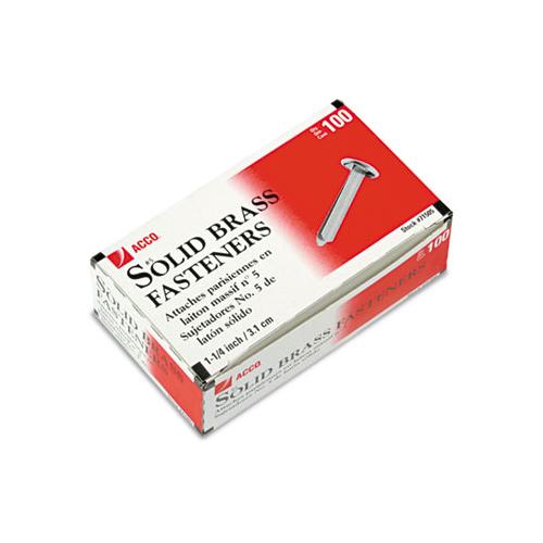 Brass Prong Paper Fasteners, #5, 1.25" Capacity, Brass, 100-box