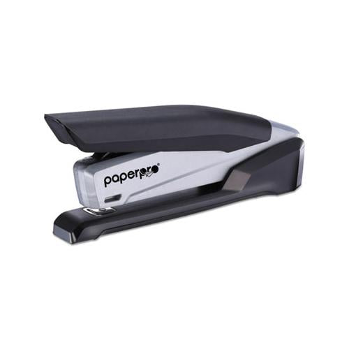 Inpower Spring-powered Premium Desktop Stapler, 28-sheet Capacity, Black-gray