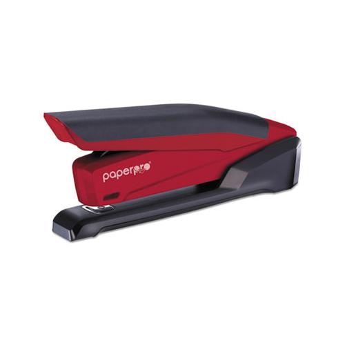 Inpower Spring-powered Desktop Stapler, 20-sheet Capacity, Red