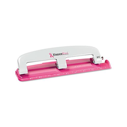 Ez Squeeze Incourage Three-hole Punch, 12-sheet Capacity, Pink