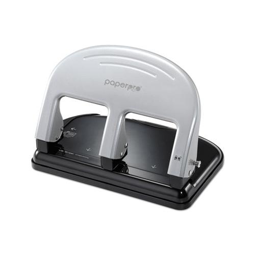 Ez Squeeze Three-hole Punch, 40-sheet Capacity, Black-silver